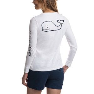 Vineyard Vines Long Sleeve Whale Pocket Tee Size M